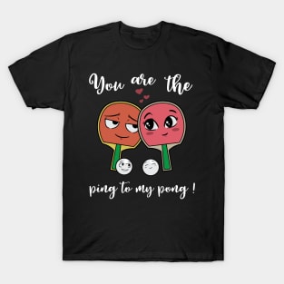 Ping Pong Table Tennis Cute Couple Gift Anniversary Love T-Shirt